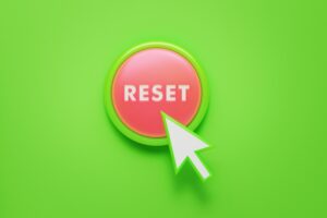 A red button with the word reset on it.